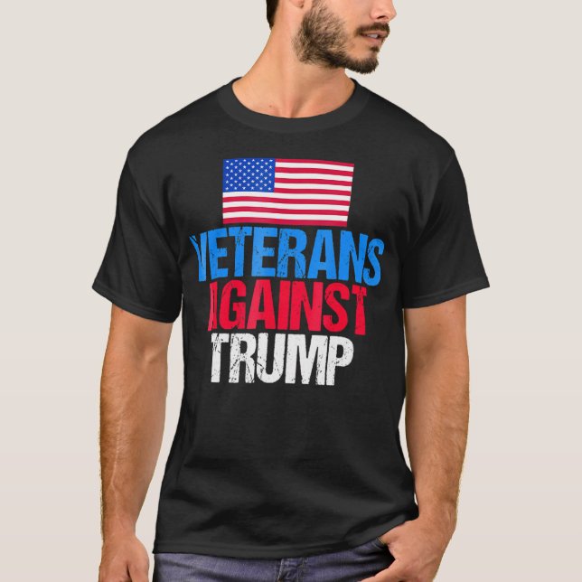 T-shirt Les vétérans contre Donald Trump (Devant)