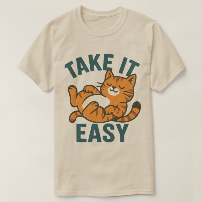 T-shirt Les Vibes De Chat Le Prendre Facile (Design devant)