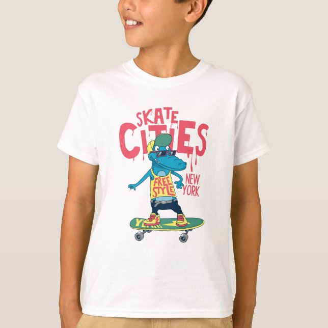 T-SHIRT LES VILLES DE SKATE (Devant)