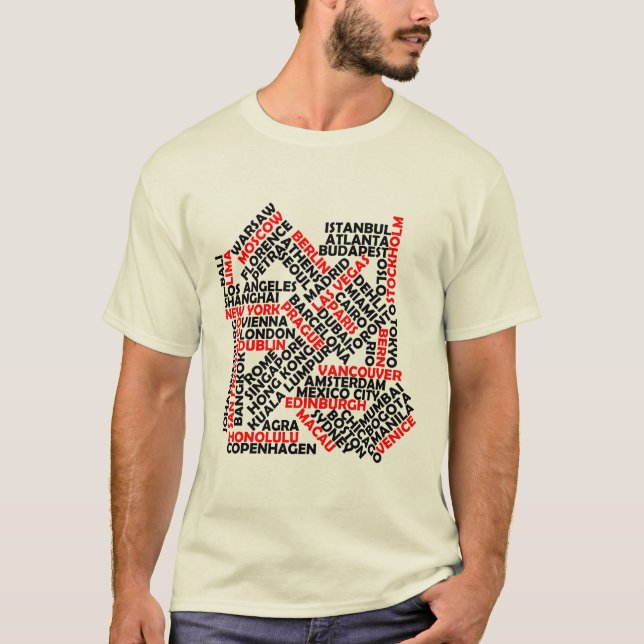 T-shirt Les villes du monde entier (Devant)