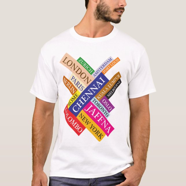 T-shirt Les villes tamoules dans le monde (Devant)