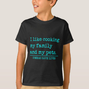 T-shirt Les virgules sauvent des vies comme cuisiner en fa