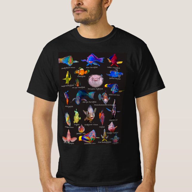T-shirt Les visages de poissons tropicaux (Devant)