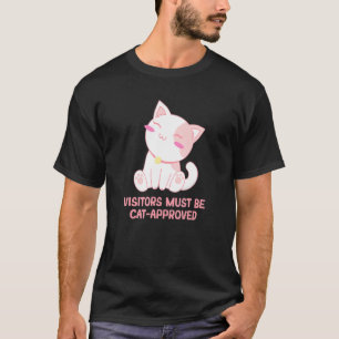 T-shirt Les Visiteurs Doivent Être Approuvés Chat Famille