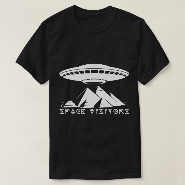 T-shirt Les visiteurs et les pyramides blanches (Design devant)