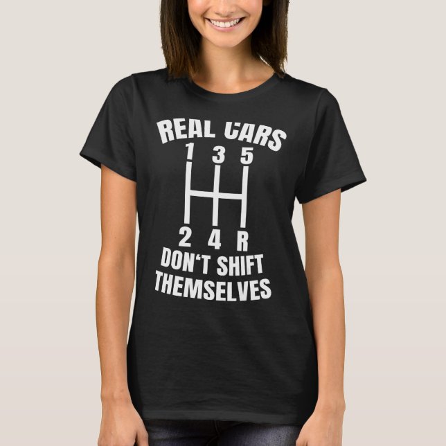 T-shirt Les voitures réelles ne se déplacent pas mécanique (Devant)