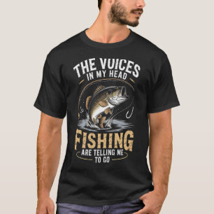 T-shirt Les voix dans ma tête de pêche me disent d'y aller