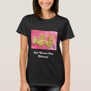 T-shirt Les vraies femmes jouent au Mahjong