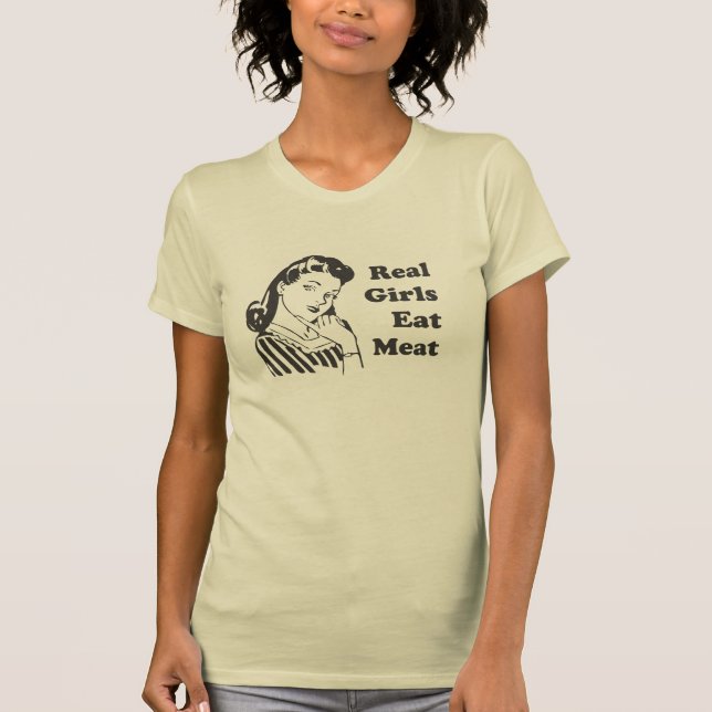 T-shirt Les vraies filles mangent de la viande (Devant)
