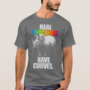 T-shirt Les vraies licornes ont des courbes Rainbow Gym s
