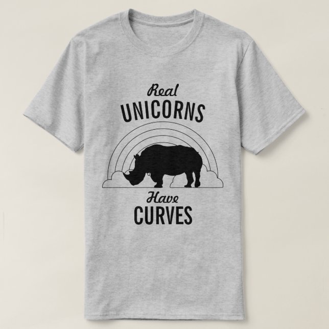 T-shirt Les vraies licornes ont le rhinocéros drôle de (Design devant)