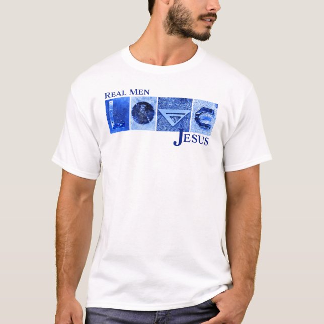 T-shirt Les vrais hommes aiment Jésus (Devant)