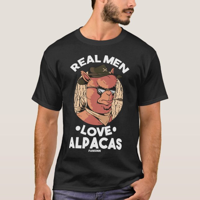 T-shirt Les vrais hommes aiment les Alpacas (Devant)