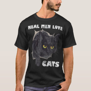 T-shirt Les vrais hommes aiment les chats