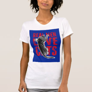 T-shirt Les vrais hommes aiment les chats