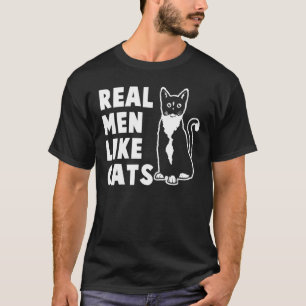 T-shirt Les vrais hommes aiment les chats