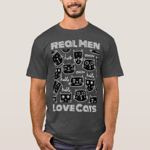 T-shirt Les vrais hommes aiment les chats