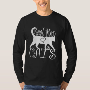 T-shirt Les vrais hommes aiment les chats