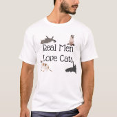 T-shirt Les vrais hommes aiment les chats (Devant)
