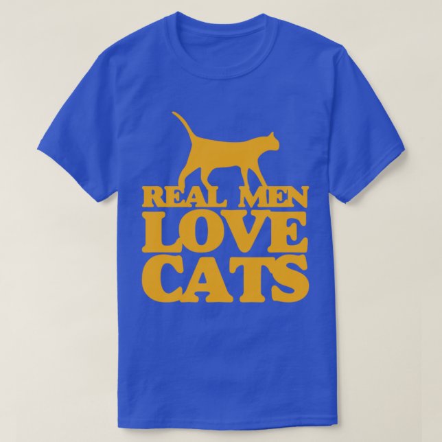 T-shirt Les vrais hommes aiment les chats1 (Design devant)