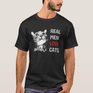 T-shirt Les vrais hommes aiment les chats Drôle de papa ch