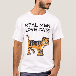 T-shirt Les vrais hommes aiment les chats, les T-shirts, l