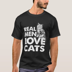 T-shirt Les vrais hommes aiment les chats papa papa papa p