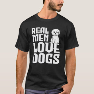 T-shirt Les vrais hommes aiment les chiens