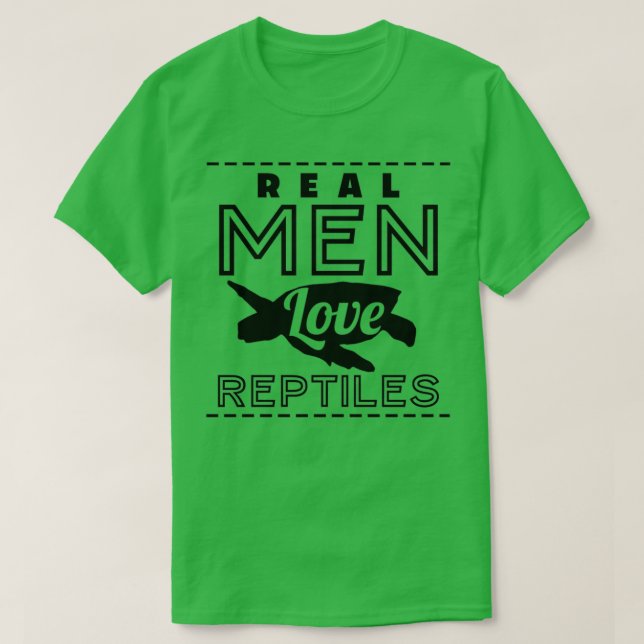 T-shirt Les vrais hommes aiment les reptiles (Design devant)