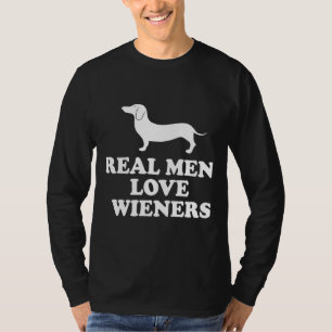 T-shirt Les vrais hommes aiment Wiener Dachshund