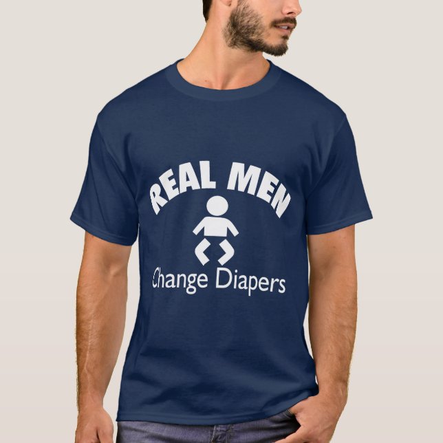 T-shirt Les vrais hommes changent de diaphragmes (Devant)
