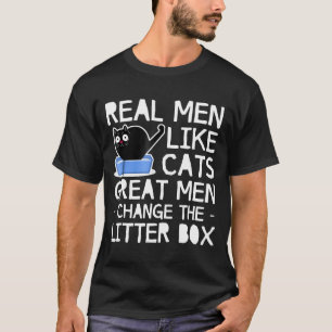 T-shirt Les vrais Hommes Comme Les Chats Les Grands Chats