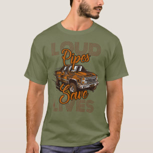T-shirt Les vrais hommes conduisent Diesel Loud pipes sauv