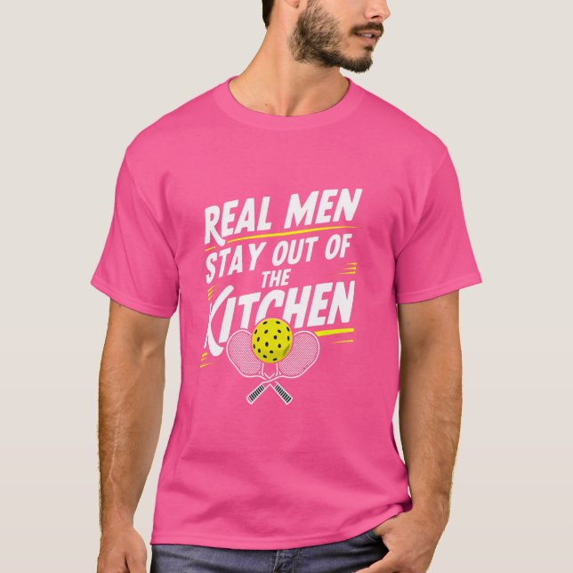 T-shirt Les vrais hommes jouent au pickball (Devant)