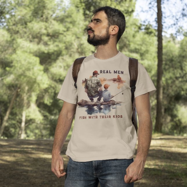 T-shirt Les vrais hommes poissons avec leurs enfants pêche (Créateur téléchargé)