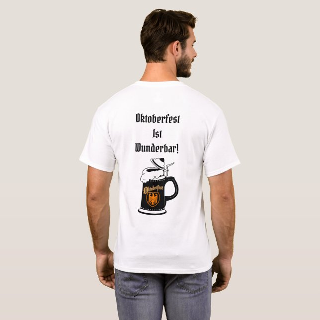 T-shirt Les vrais hommes portent Lederhosen (Dos entier)