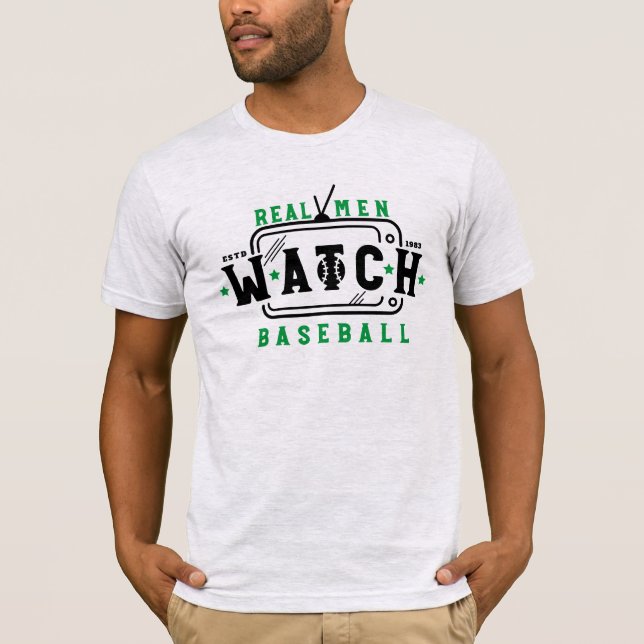 T-shirt Les vrais Hommes Regardent Baseball Drôle Baseball (Devant)