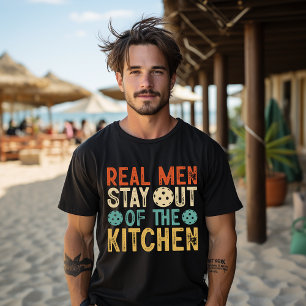 T-shirt Les Vrais Hommes Restent Hors De La Cuisine Drôle 