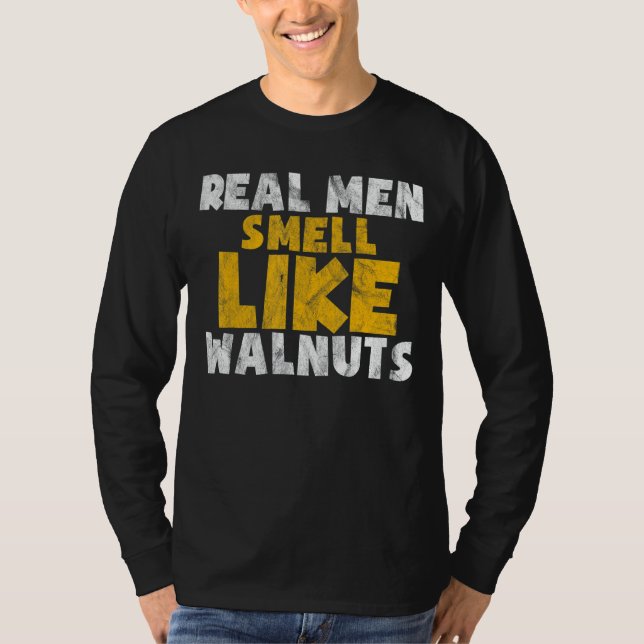 T-shirt Les vrais hommes sentent comme des noix Vegan mign (Devant)