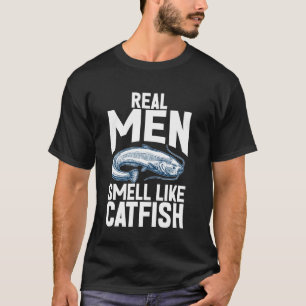T-shirt Les vrais hommes sentent comme le poisson-chat