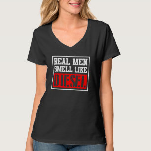 T-shirt Les vrais hommes sentent le diesel Drôle de mécani