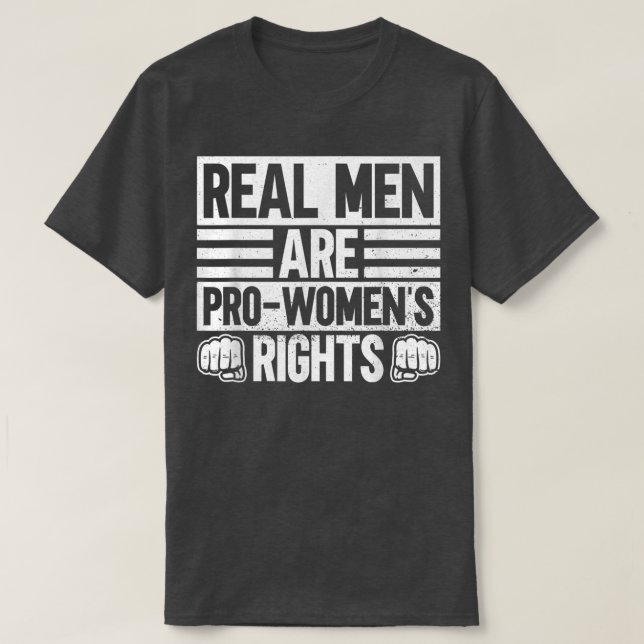 T-shirt Les vrais hommes sont des femmes droitsFeministe 5 (Design devant)