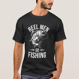 T-shirt Les vrais hommes vont à la pêche