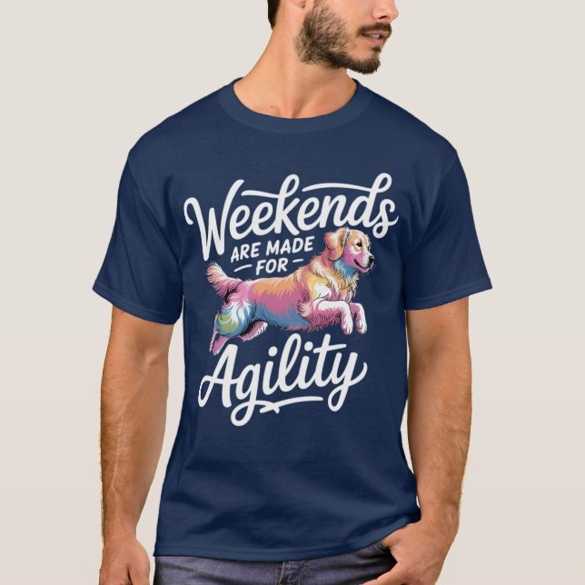 T-shirt Les week-ends sont faits pour l'entraîneur de chie (Devant)