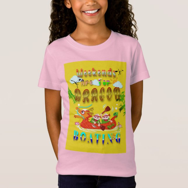 T-Shirt Les Week-ends Sont Pour Bateau Dragon (Devant)