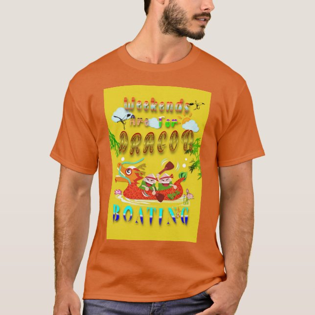 T-shirt Les Week-ends Sont Pour Bateau Dragon (Devant)