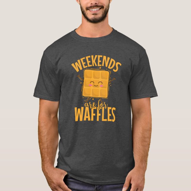 T-shirt Les week-ends sont pour les biscuits snack Waffles (Devant)