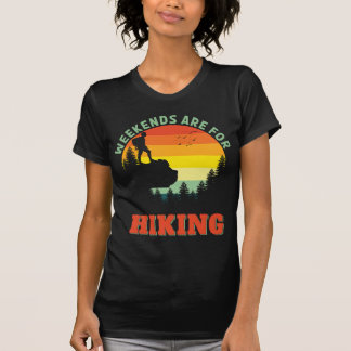 T-shirt Les Week-ends Sont Pour Randonnée Backpacking Adve
