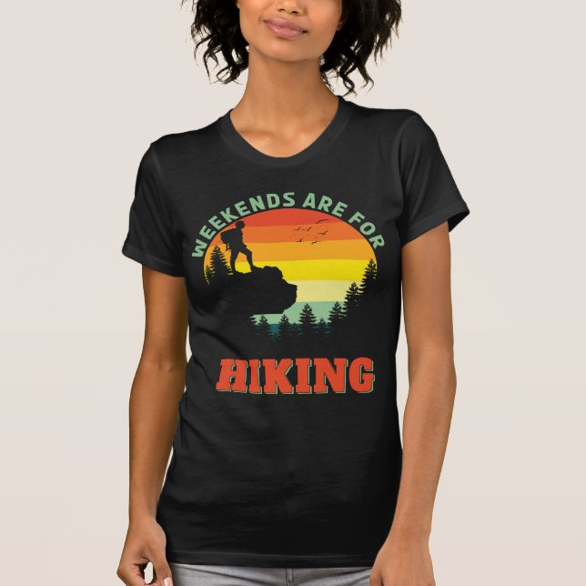 T-shirt Les Week-ends Sont Pour Randonnée Backpacking Adve (Devant)