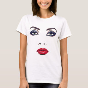 T-shirt Les Yeux verts Les lèvres rouges La femme face à l